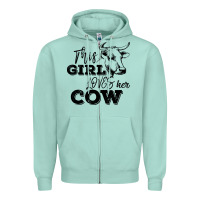 Seafoam This Girl Loves Her Cow Zipper Hoodie - Bettercallsaul
