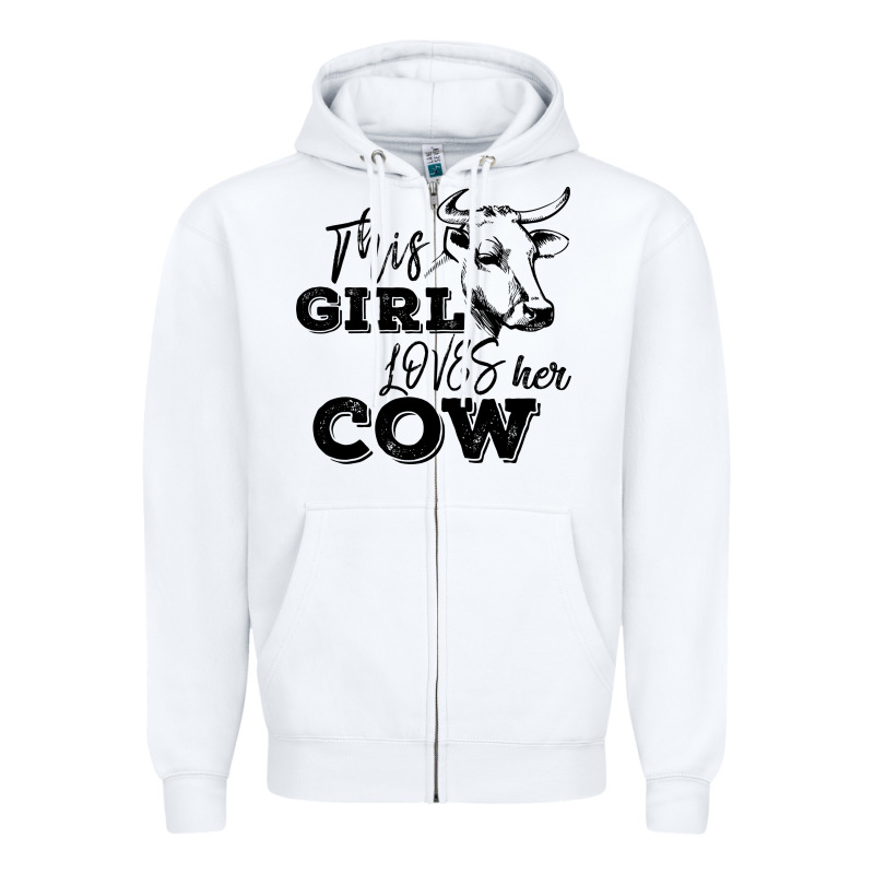 This Girl Loves Her Cow Zipper Hoodie by Bettercallsaul | Teevron