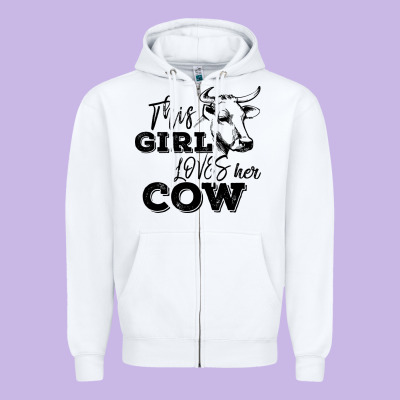 This Girl Loves Her Cow Zipper Hoodie Designed By Bettercallsaul