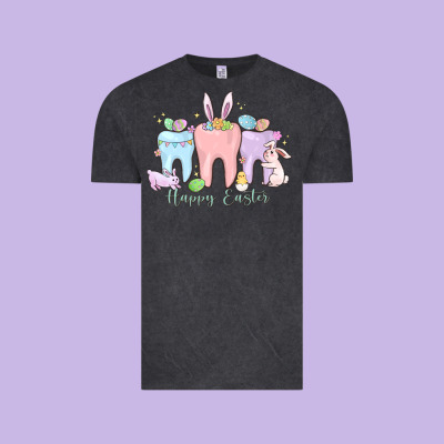 Happy Easter Teeth Vintage Tee Designed By Maliassmallbusiness