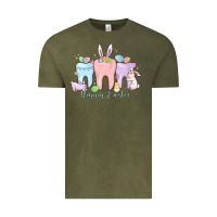 Vintage Olive happy easter teeth Vintage Tee - MaliasSmallBusiness
