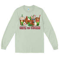 Matcha chicken   coffee cups Long Sleeve Tee - MaliasSmallBusiness