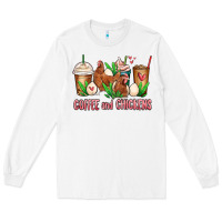 White chicken   coffee cups Long Sleeve Tee - MaliasSmallBusiness