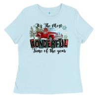Baby Blue It's The Most Wonderful Time Of The Year Ladies Tee - FaDigitalArtStudio