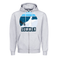 Heather Grey Summer Surf Zipper Hoodie - Bettercallsaul