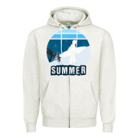 Oatmeal Heather Summer Surf Zipper Hoodie - Bettercallsaul