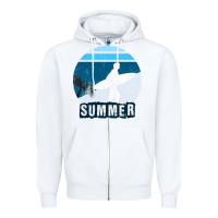 White Summer Surf Zipper Hoodie - Bettercallsaul