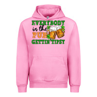 Fuchsia Pink everybody in the pub gettin tipsy Urban Hoodie - FaDigitalArtStudio