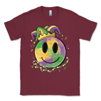 Burgundy smiley face mardi gras Classic Tee - MaliasSmallBusiness