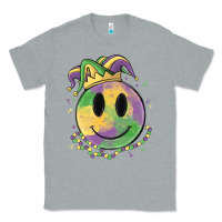 Heather Grey smiley face mardi gras Classic Tee - MaliasSmallBusiness