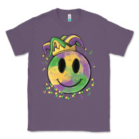 Lavender smiley face mardi gras Classic Tee - MaliasSmallBusiness