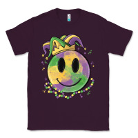 Plum smiley face mardi gras Classic Tee - MaliasSmallBusiness