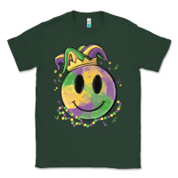 Sports Green smiley face mardi gras Classic Tee - MaliasSmallBusiness