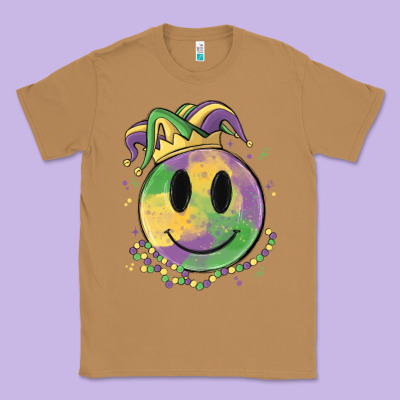 Smiley Face Mardi Gras Classic Tee Designed By Maliassmallbusiness