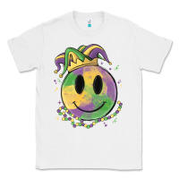 White smiley face mardi gras Classic Tee - MaliasSmallBusiness