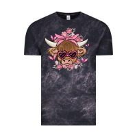 Cloud Black cow with flowers and butterflies Vintage Tee - MaliasSmallBusiness