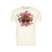 Vintage Arctic cow with flowers and butterflies Vintage Tee - MaliasSmallBusiness