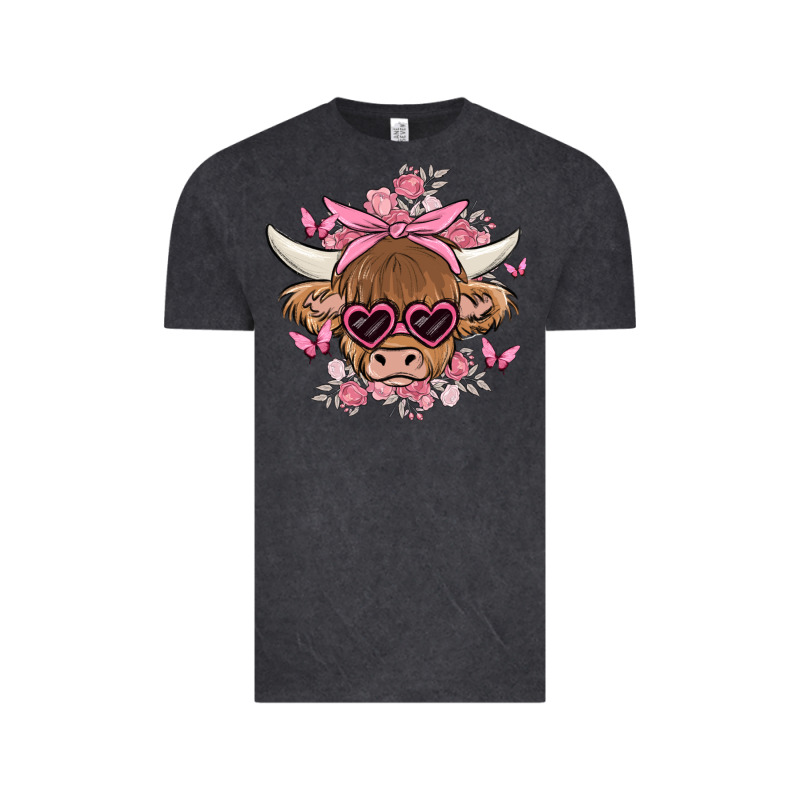 Cow With Flowers And Butterflies Vintage Tee by MaliasSmallBusiness | Teevron