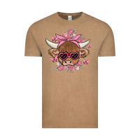 Vintage Coffee cow with flowers and butterflies Vintage Tee - MaliasSmallBusiness