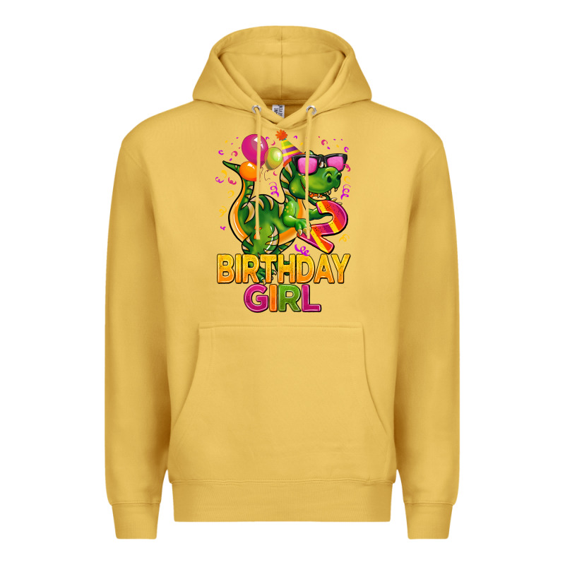 2rd Birthday Girl T Rex Pink Premium Hoodie by CowGirlArtShop | Teevron