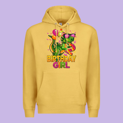 2rd Birthday Girl T Rex Pink Premium Hoodie Designed By Cowgirlartshop