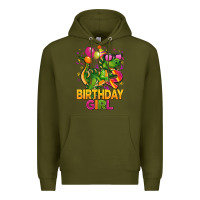 Army Green 2rd birthday girl t rex pink Premium Hoodie - CowGirlArtShop