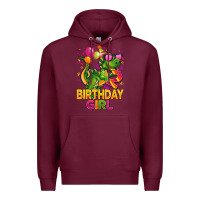 Burgundy 2rd birthday girl t rex pink Premium Hoodie - CowGirlArtShop