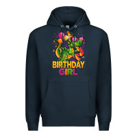 Navy 2rd birthday girl t rex pink Premium Hoodie - CowGirlArtShop