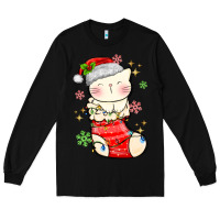Black christmas cat in Long Sleeve Tee - MaliasSmallBusiness