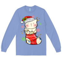 Colony Blue christmas cat in Long Sleeve Tee - MaliasSmallBusiness