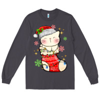 Smoke christmas cat in Long Sleeve Tee - MaliasSmallBusiness