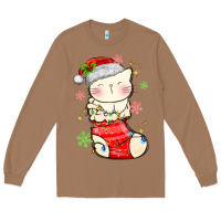 Toasted Coconut christmas cat in Long Sleeve Tee - MaliasSmallBusiness