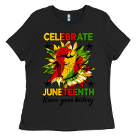 Black celebrate juneteenth know your history Ladies Tee - HRA Design Shop