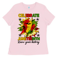 Bubblegum Pink celebrate juneteenth know your history Ladies Tee - HRA Design Shop