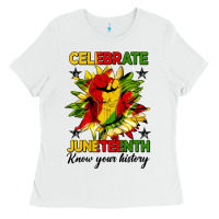 White celebrate juneteenth know your history Ladies Tee - HRA Design Shop