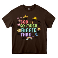 Chocolate Brown god is bigger Heavy Core Tee - JahusDesignShop