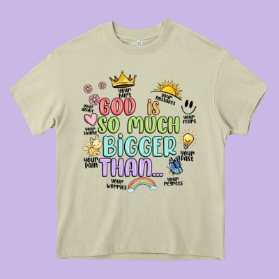 God Is Bigger Heavy Core Tee Designed By Jahusdesignshop