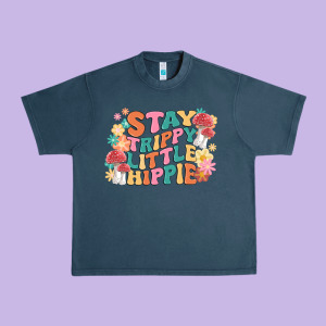Stay Trippy Little Hippie Urban Heavy Tee Designed By Maliassmallbusiness