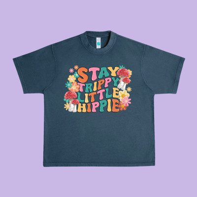 Stay Trippy Little Hippie Urban Heavy Tee Designed By Maliassmallbusiness