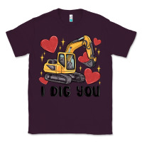 Plum i dig you valentines excavator Classic Tee - MaliasSmallBusiness