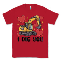 Red i dig you valentines excavator Classic Tee - MaliasSmallBusiness