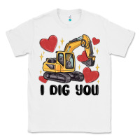 White i dig you valentines excavator Classic Tee - MaliasSmallBusiness