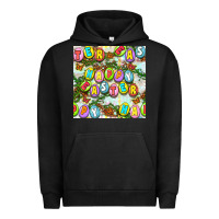Pigment Black Happy Easter Seamless Pattern Urban Hoodie - BundleAndBundleShop