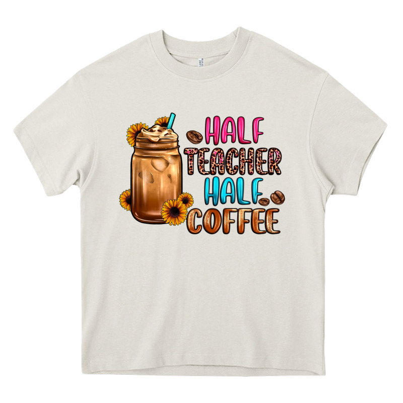 Half Teacher Half Coffee Heavy Core Tee by JahusDesignShop | Teevron