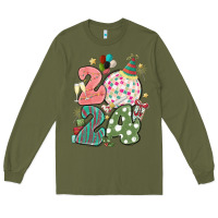Army Green 2024 happy new year Long Sleeve Tee - MaliasSmallBusiness