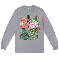 Heather Grey 2024 happy new year Long Sleeve Tee - MaliasSmallBusiness