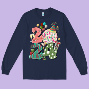 2024 Happy New Year Long Sleeve Tee Designed By Maliassmallbusiness
