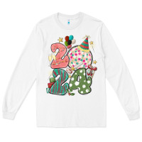 White 2024 happy new year Long Sleeve Tee - MaliasSmallBusiness