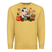 Antique Gold cow coffee cups christmas Premium Sweatshirt - CowGirlArtShop