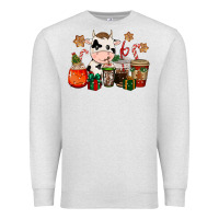 Oatmeal Heather cow coffee cups christmas Premium Sweatshirt - CowGirlArtShop
